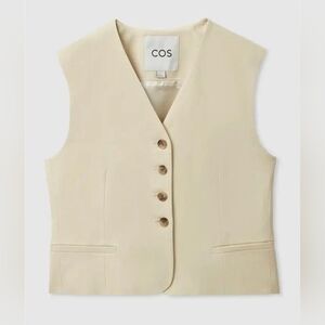 COS Beige Buttoned Vest, Size 8